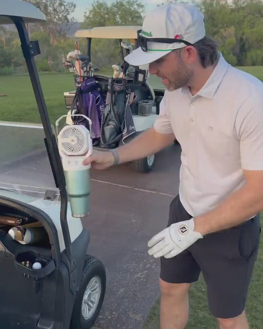 Load video: portable mister on the golf course